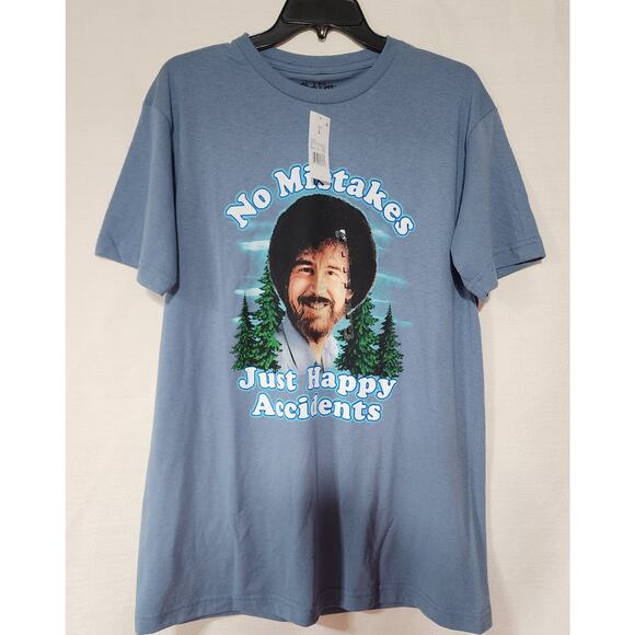 Bob ross men's Large shirt ''NO mistakes Just happy accidents'' - Picture 1 of 6